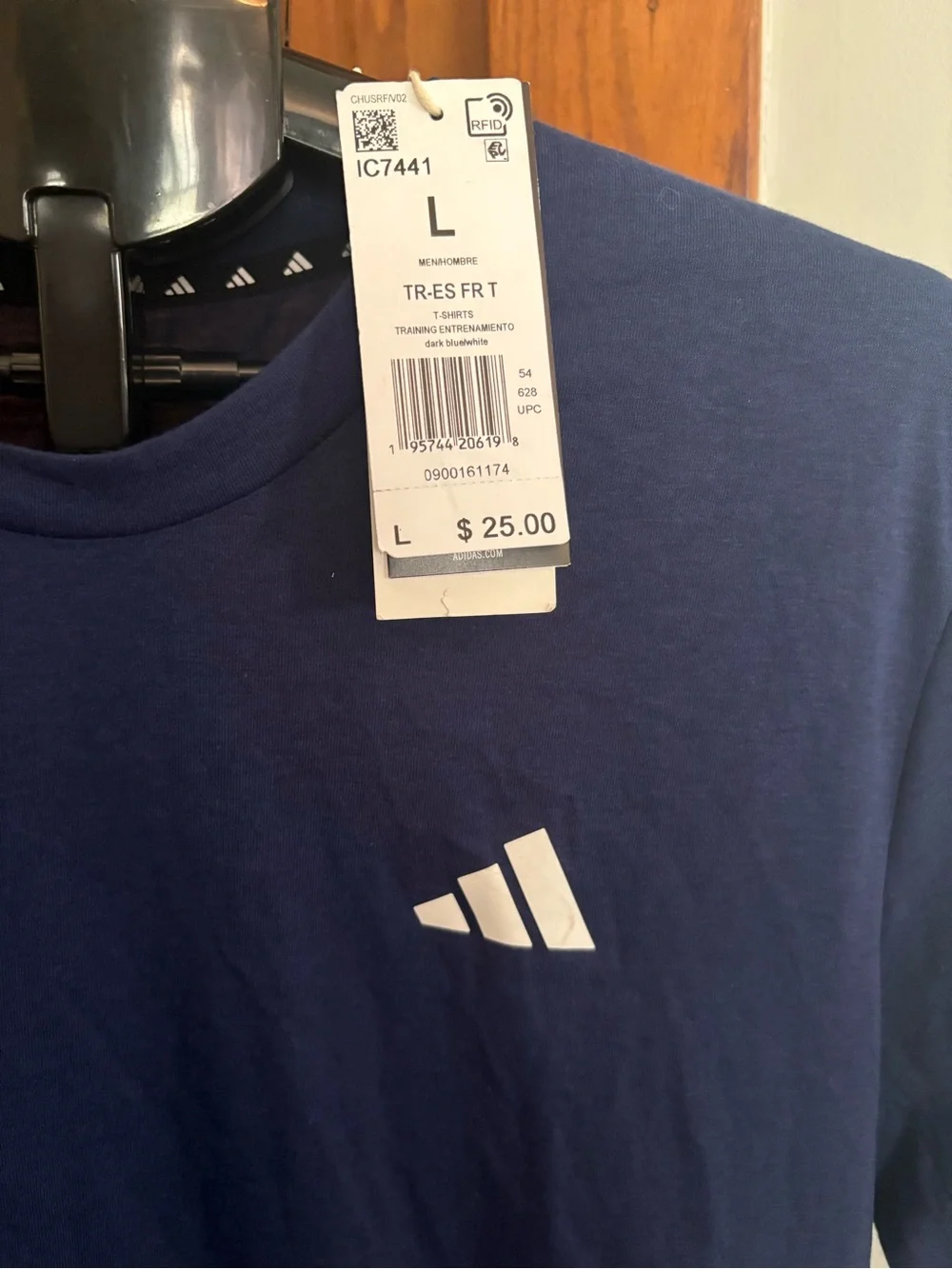 adidas Men's Navy Short Sleeve Logo Tee